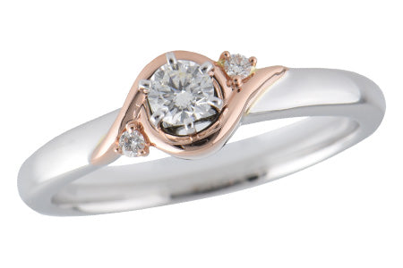 14k White & Rose Wedding Set