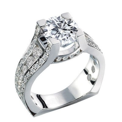 14k White Gold Diamond Mounting