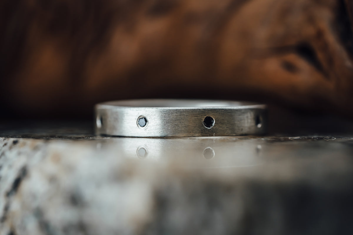 Sterling Silver and Black Diamond Ring