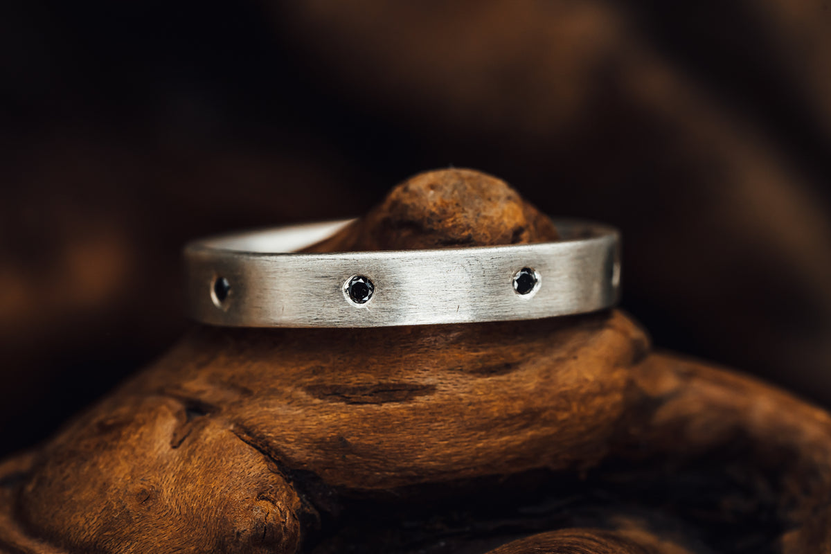 Sterling Silver and Black Diamond Ring