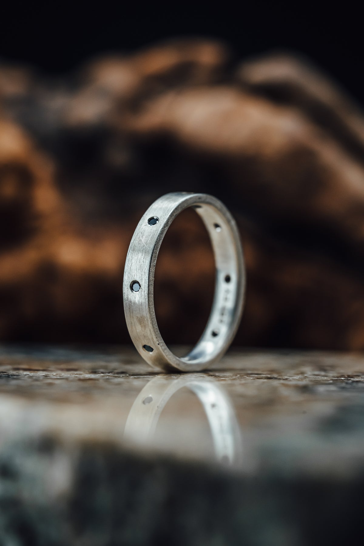 Sterling Silver and Black Diamond Ring