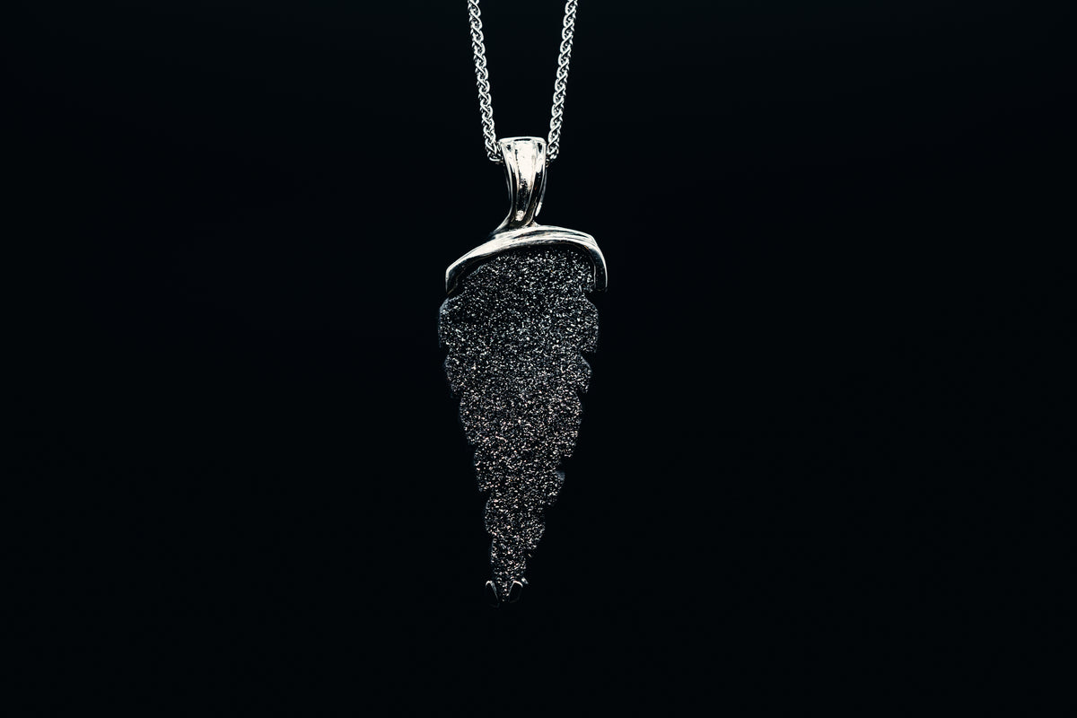 14k White Gold Drusy Pendant