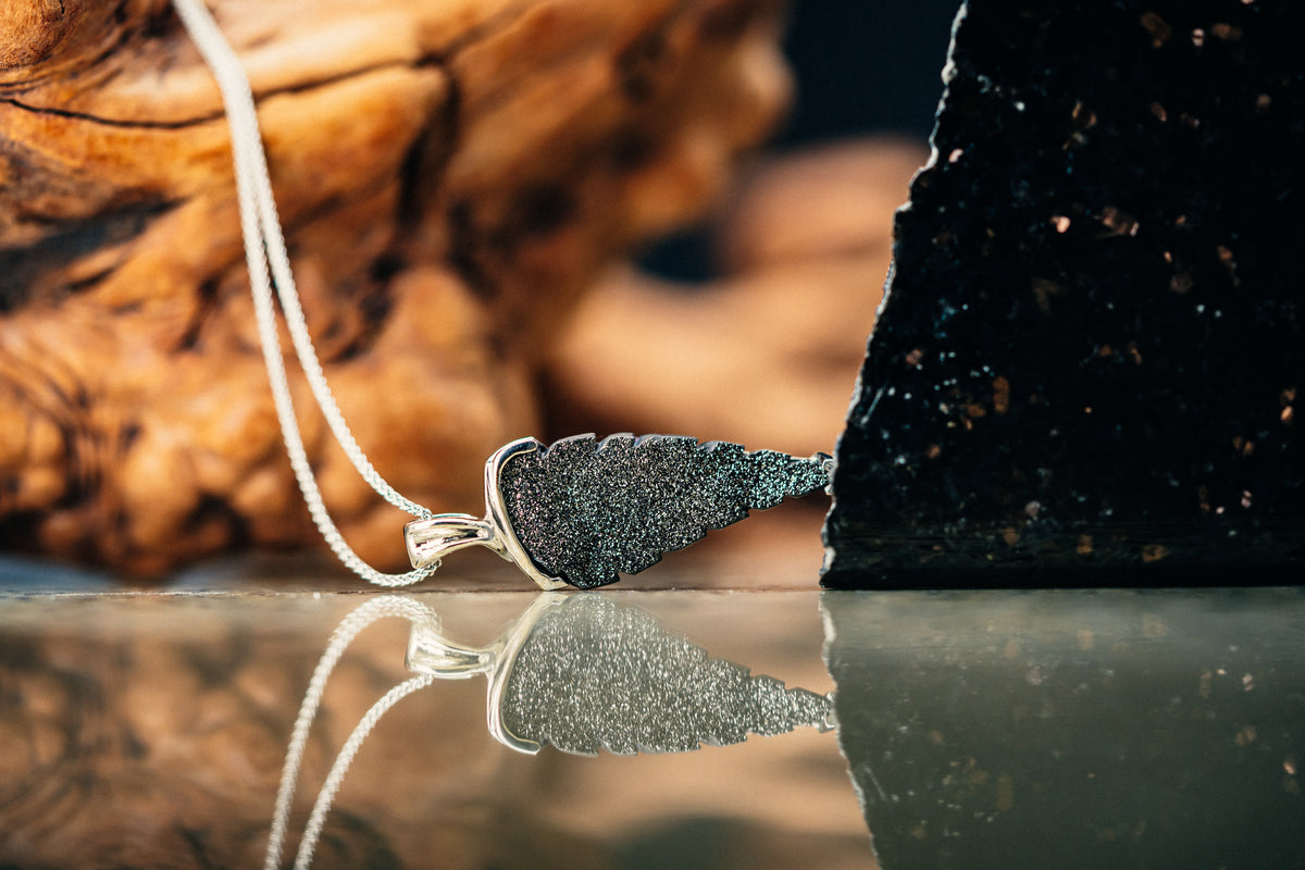 14k White Gold Drusy Pendant