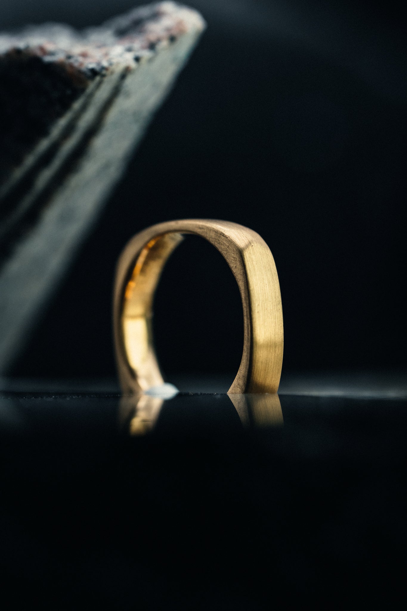 14k Yellow Gold Square Wedding Band