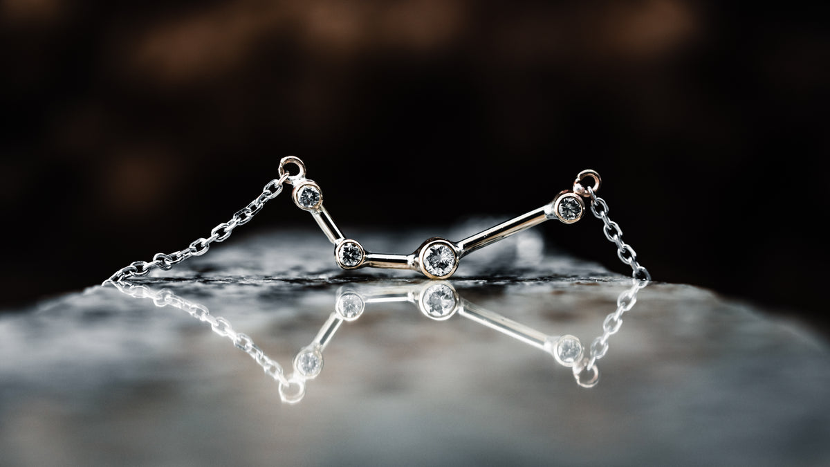 14k Yellow Gold Aries Constellation Pendant