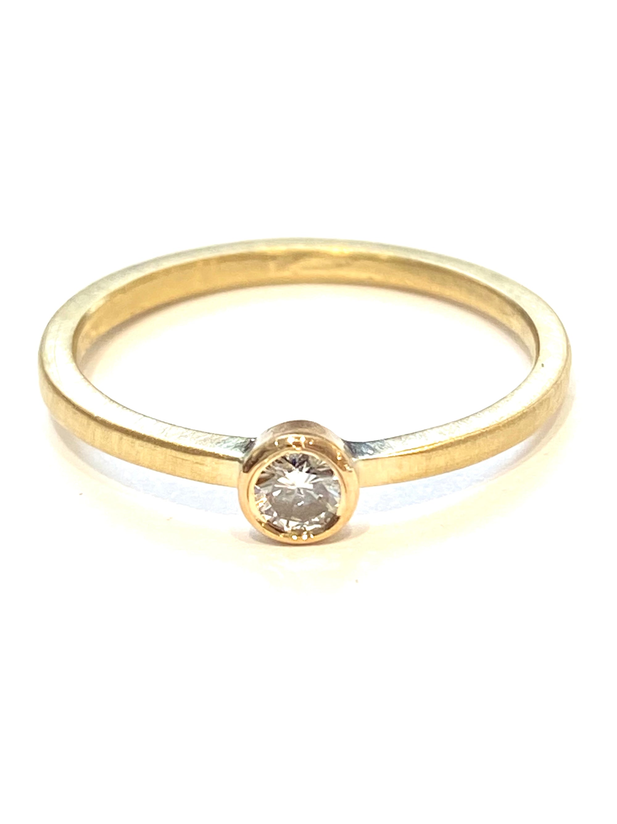 14k Yellow Gold Diamond Stacker Ring