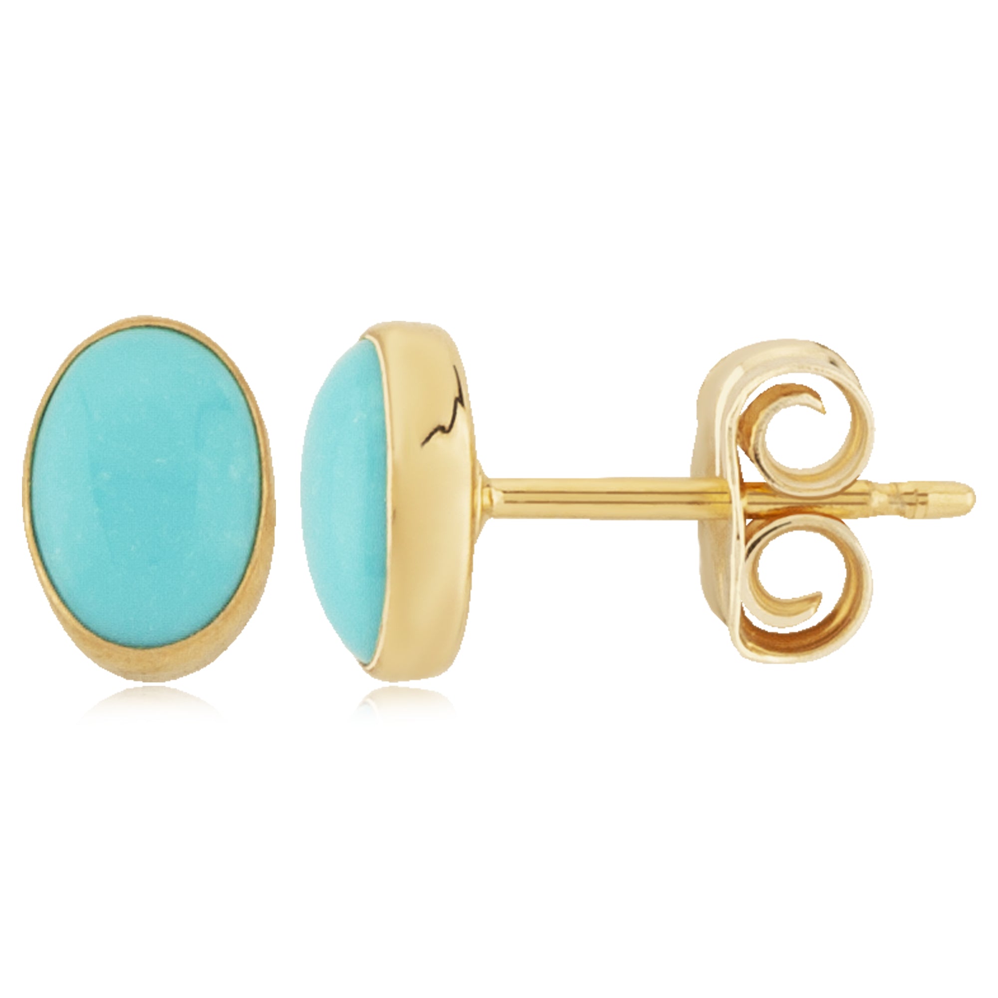 14ky Yellow Gold Turquoise Studs