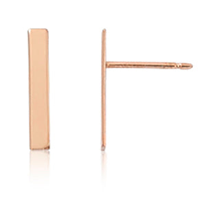 14k Rose Gold Bar W/Post Earrings