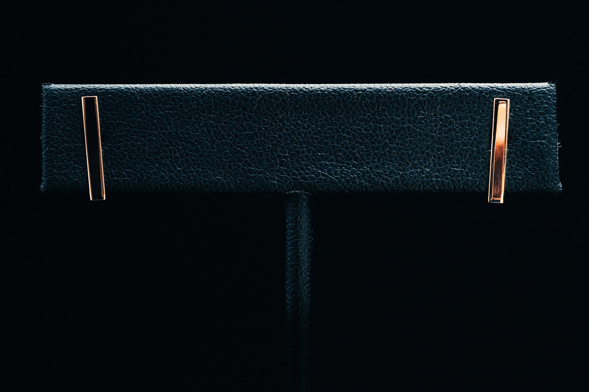 14k Rose Gold Bar W/Post Earrings