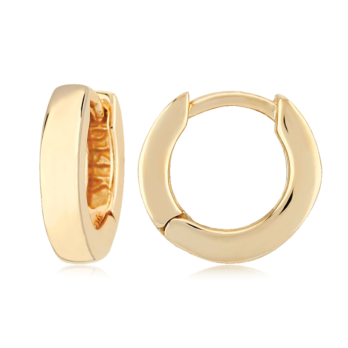 14k Yellow Gold Huggie Hoop Earrings