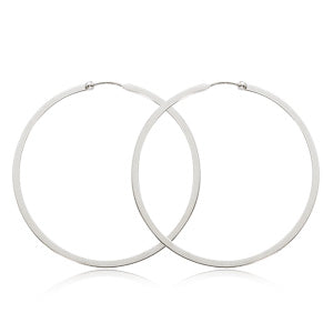 Sterling Silver 2" Endless Hoop Earrings