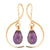 14k Yellow Gold Amethyst Briolette Drop Earrings