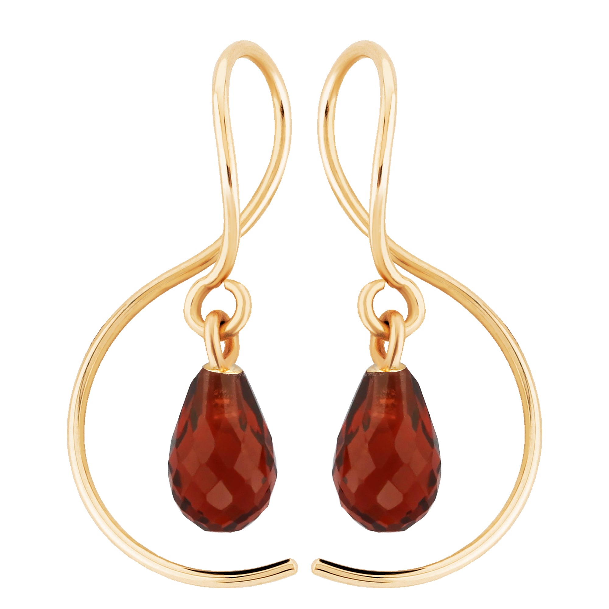 Garnet and Opal Cluster 9K Gold Drop Earrings