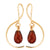 14k Yellow Gold Garnet Briolette Drop Earrings