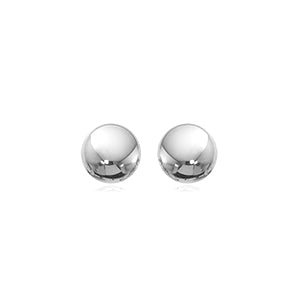 14k White Gold 5mm Button Studs