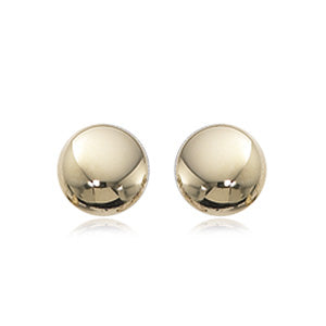 14k Yellow Gold 8mm Button Studs