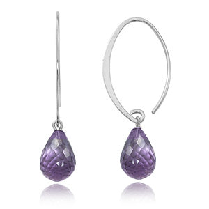 14k White Gold Amethyst Earrings