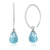 14k White Gold Blue Topaz Earrings
