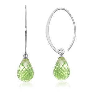 14k White Gold Peridot Earrings