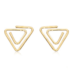 14k Yellow Gold Triangle Spiral Earrings