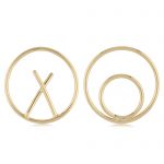 14k Yellow Gold Framed X & O Earrings