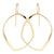 14k Yellow Gold Abstract Oval Drop Earrings