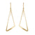14k Yellow Gold Flat Triangle Drop Earrings