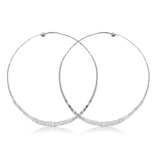 Sterling Silver Hammered Hoop Earrings