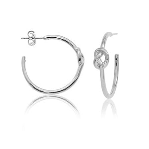 Sterling Silver Knot Hoop Earrings