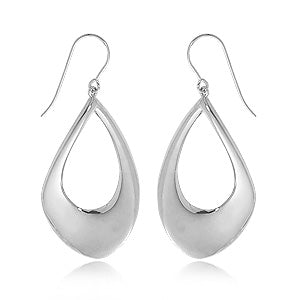 Sterling Silver Lg Pear Shaped Drop Earrings
