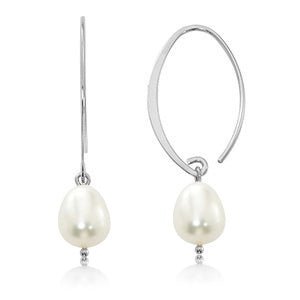 Sterling Silver Freshwater Pearl Drop Earrings