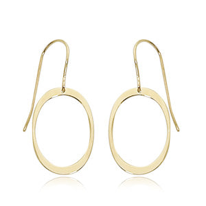 14ky Medium Simple Oval Earrings