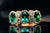 18k Yellow Gold 3 Oval Emerald and Diamond Ring