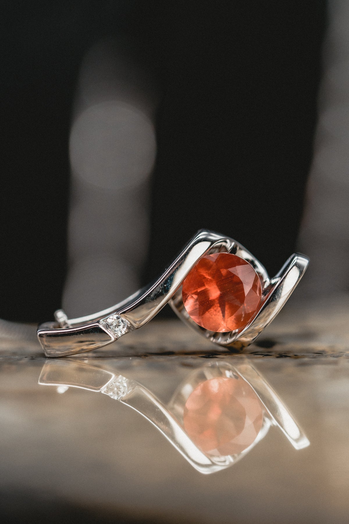 Sterling Silver Round Oregon Sunstone Drop Pendant