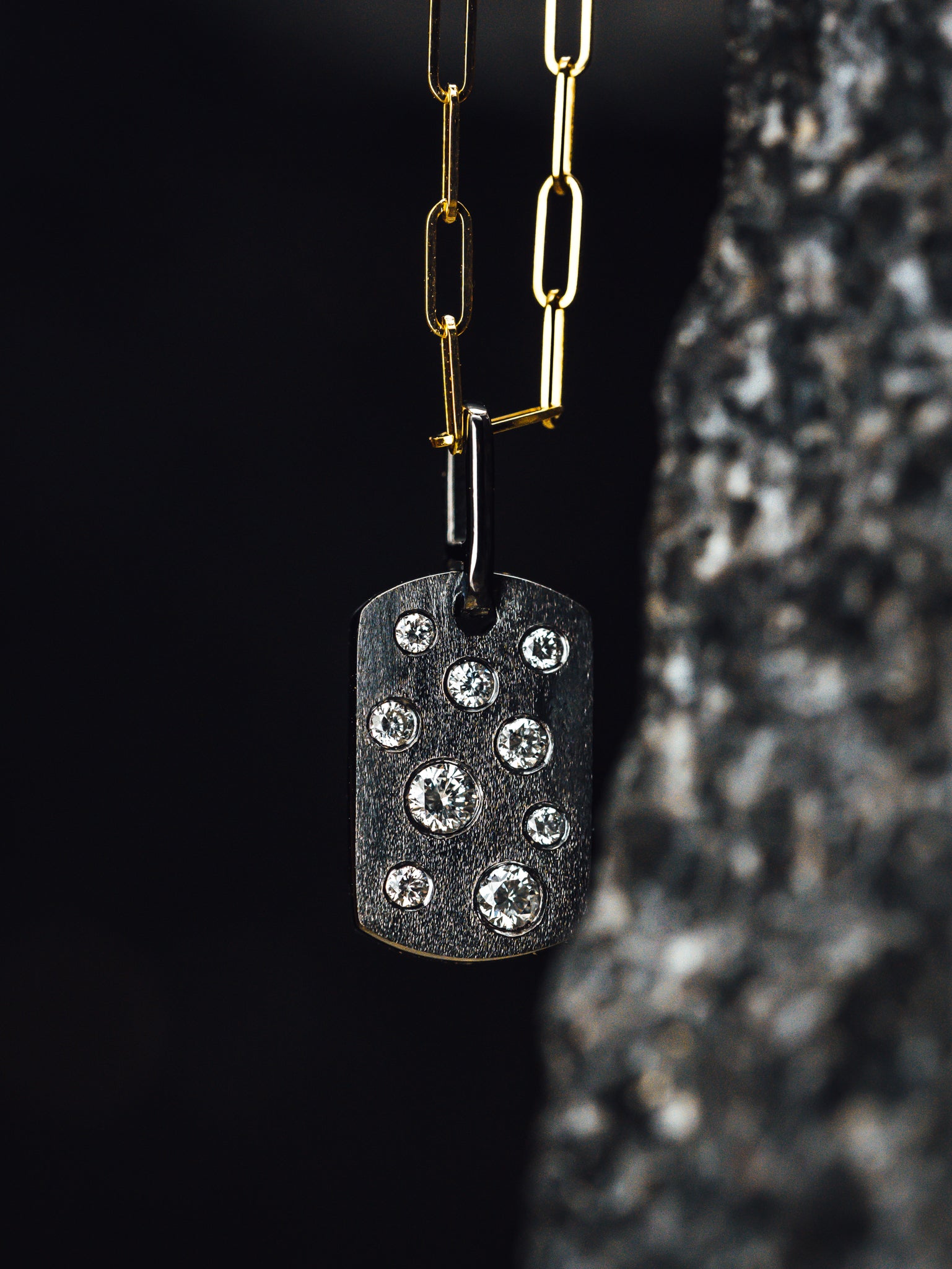 14k Yellow Gold Pave' Diamond Pendant