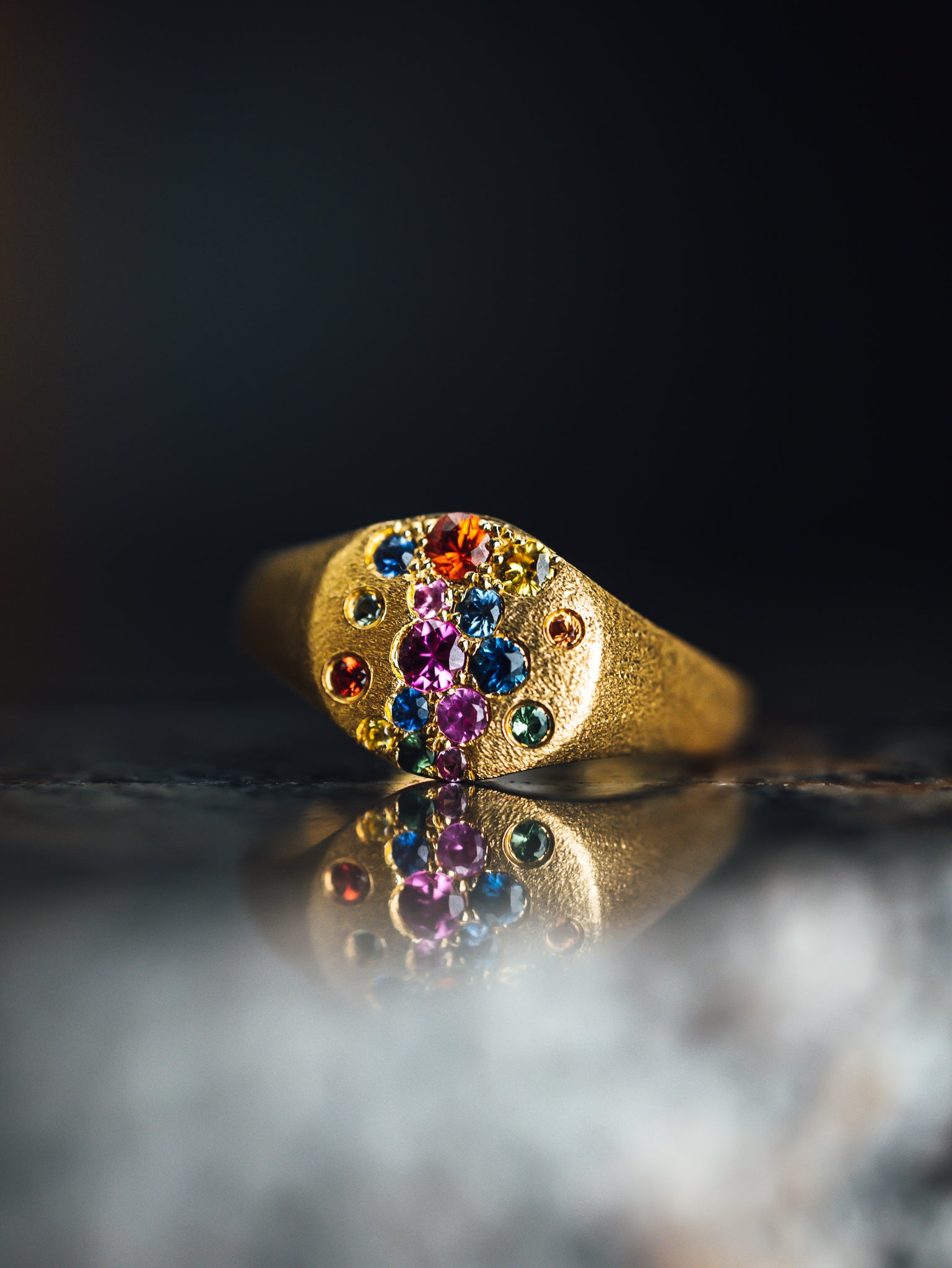 14k Yellow Gold Colored Stone Ring