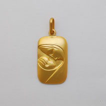 14k Yellow Gold Mother and Child Pendant