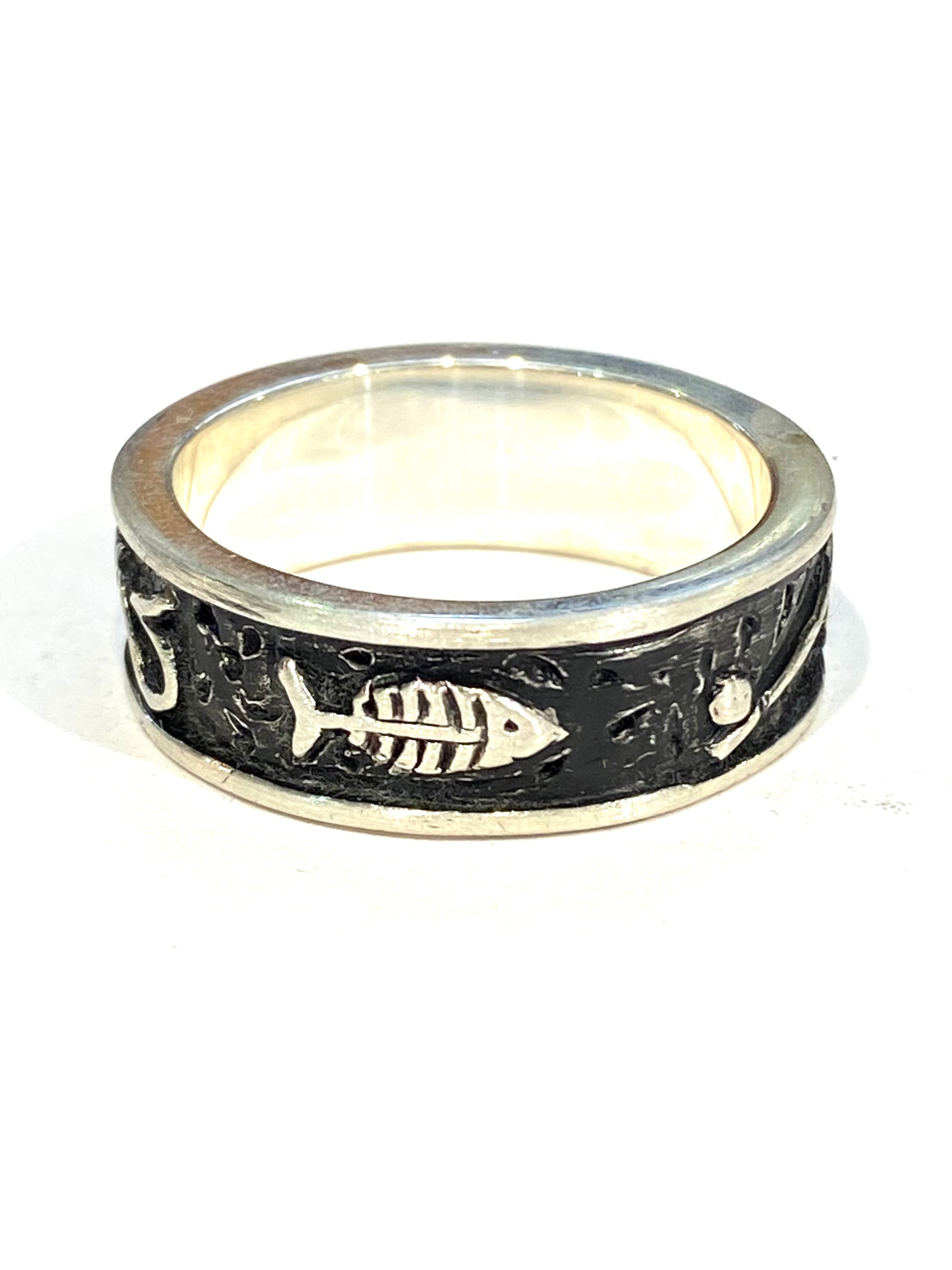 Sterling Silver Fishing Themed Ring