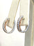 14k White and Rose Gold Diamond Hoop Earrings