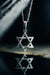 14k White Gold and Diamond Star of David Pendant