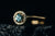 14k Yellow Gold Aquamarine and Diamond Halo Ring