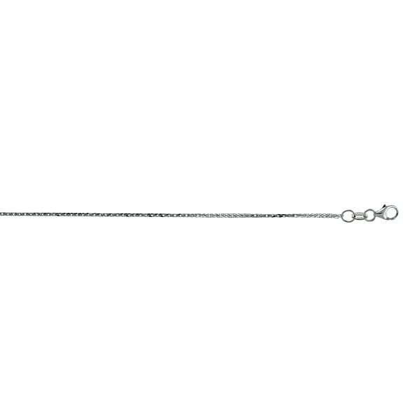 14k White Gold 20&quot; 0.7mm Diamond Cut Wheat Chain
