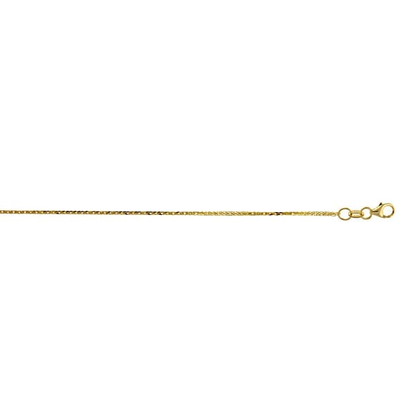 14k Yellow Gold 20&quot; 0.7mm Diamond Cut Wheat Chain
