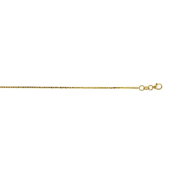 14k Yellow Gold 18" 0.7mm Diamond Cut Wheat Chain