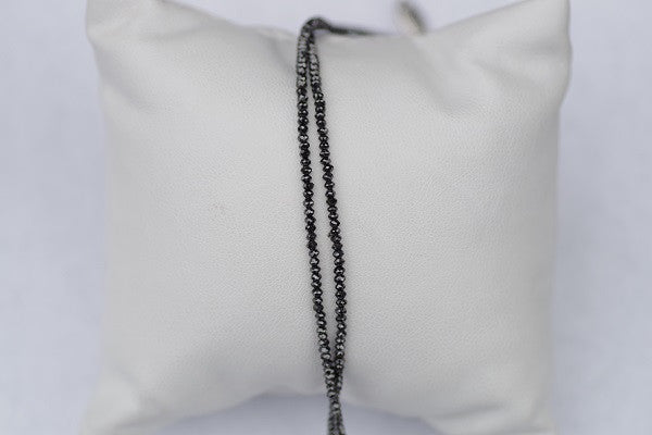 7 1/2&quot;&quot; Black Diamond Double Strand Bracelet