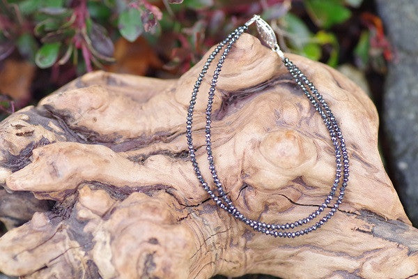 7 1/2&quot;&quot; Black Diamond Double Strand Bracelet