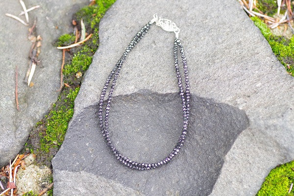 7 1/2&quot;&quot; Black Diamond Double Strand Bracelet