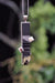 14k White Gold, Black Jade, Hematite, Meteorite, and Rutilated Quartz Pendant