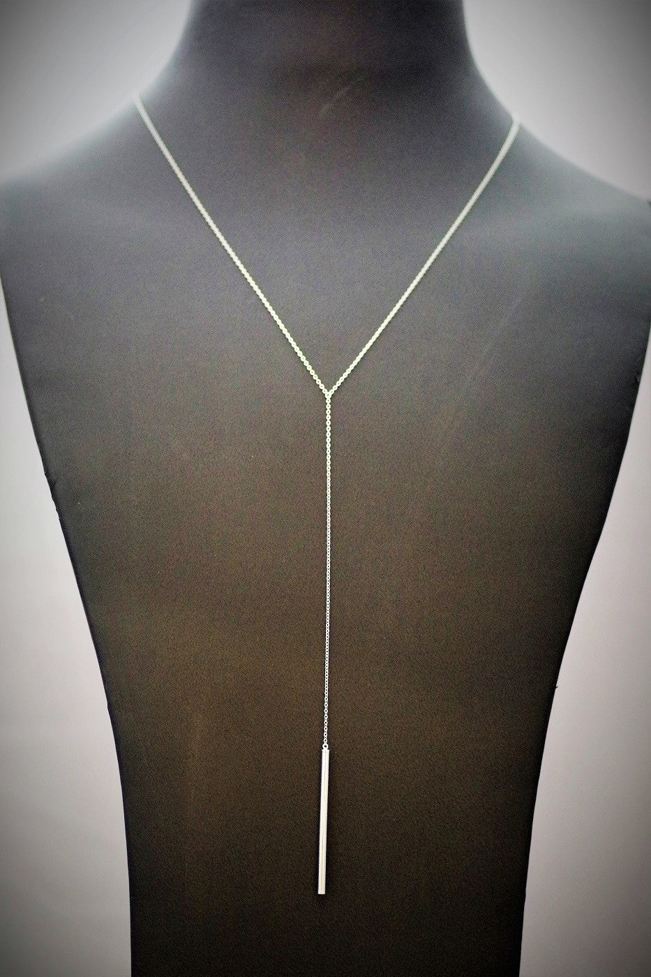 Sterling Silver Bar Drop Necklace