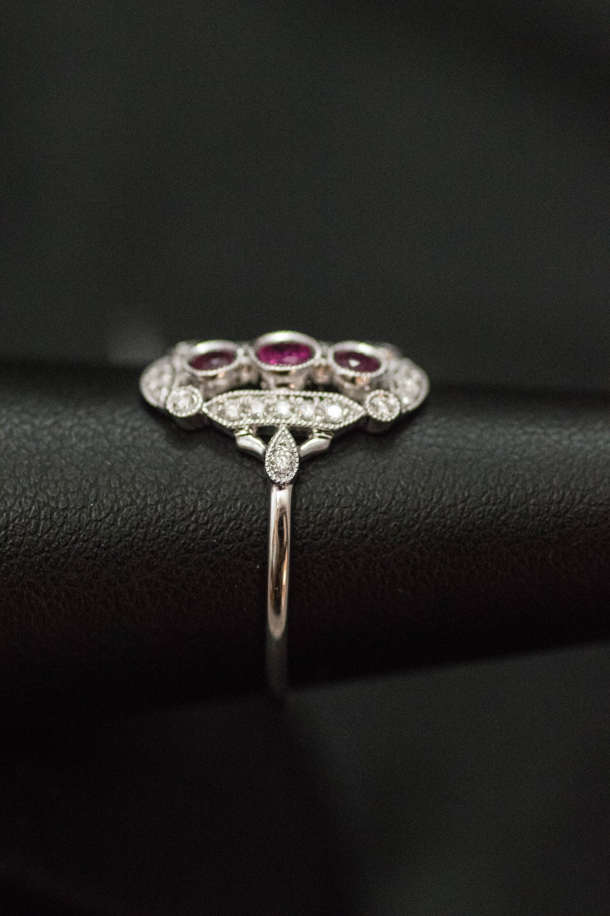 14k White Gold Ruby and Diamond Ring